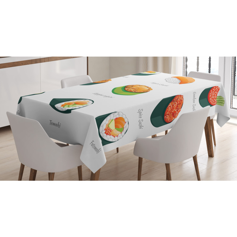 Exotic Japanese Cuisine Tablecloth