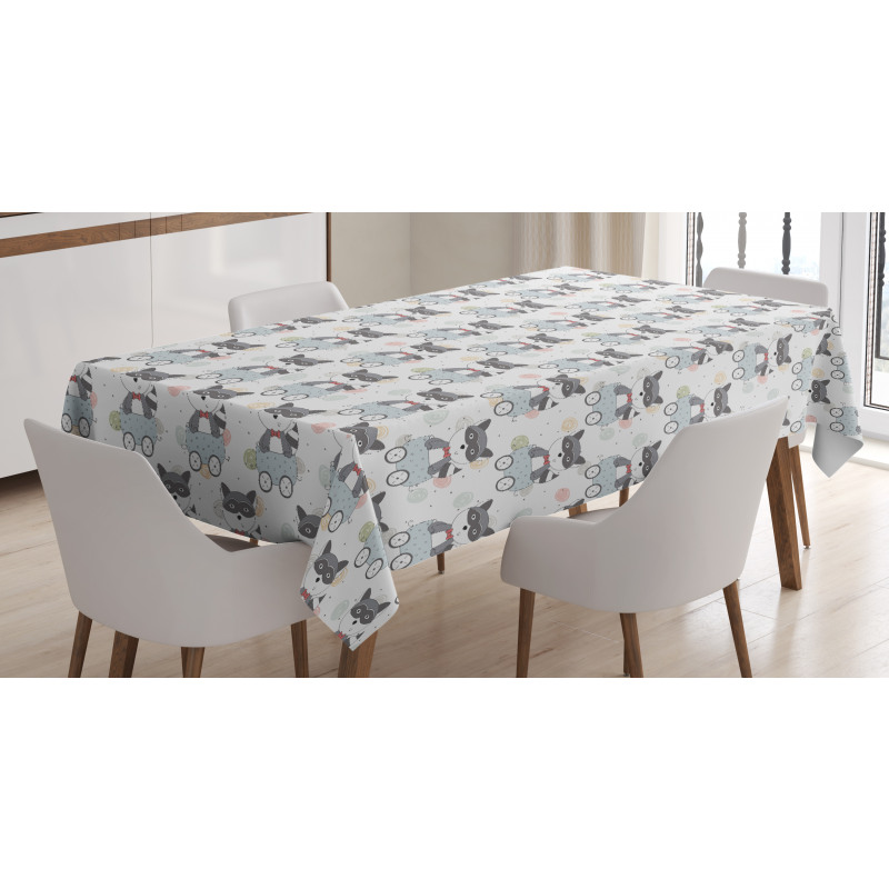 Hipster Animal in Trailer Tablecloth