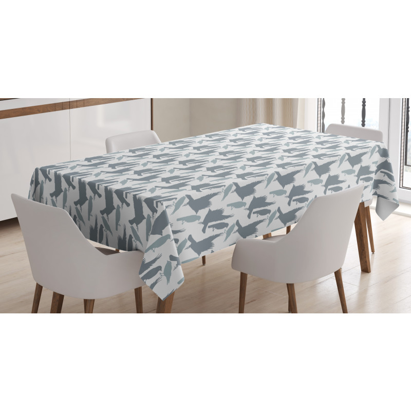 Abstract Bird Silhouettes Tablecloth