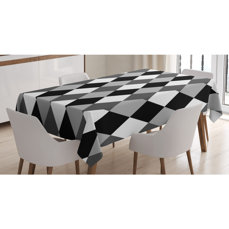 Black and White Rhombus Tablecloth