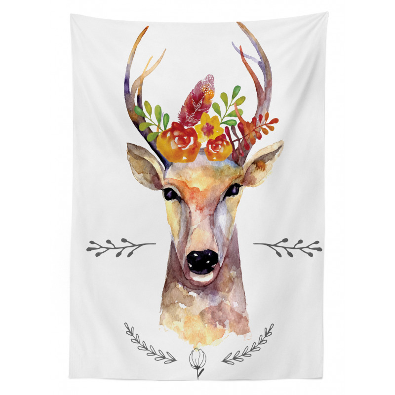 Watercolor Deer Rustic Tablecloth