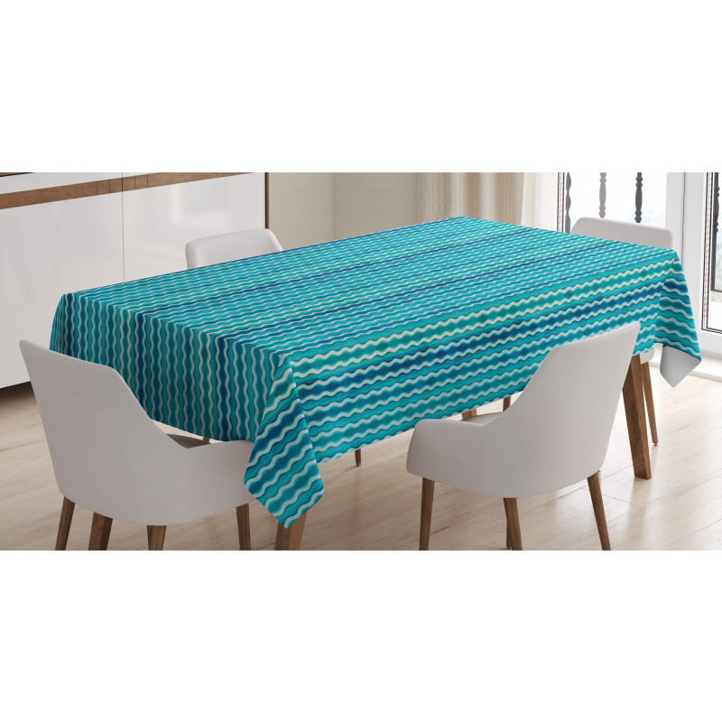 Modern Masa Örtüsü Kıvrımlı Dikey Şeritler Soyut Şekiller Model
