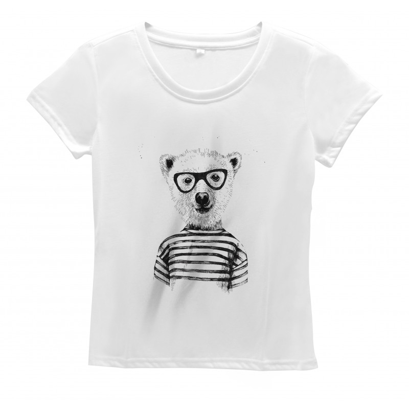 Bear in Glasses Fun Women's T-Shirt