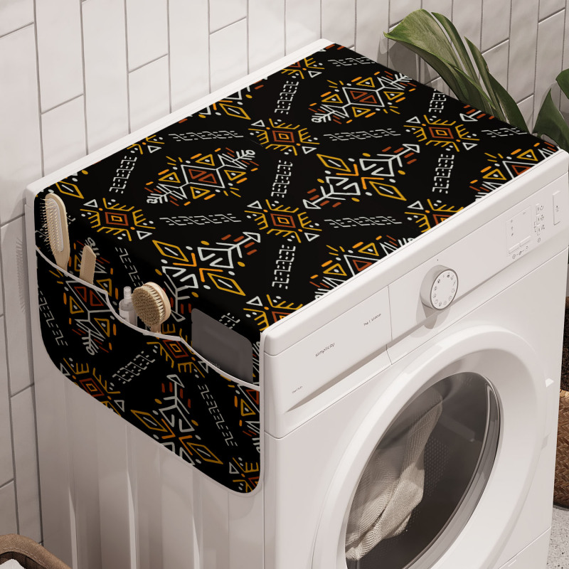 Kültürel Çamaşır Makinesi Düzenleyici Etnik Kare Nokta Üçgen Ok Çizgi Desenleri 