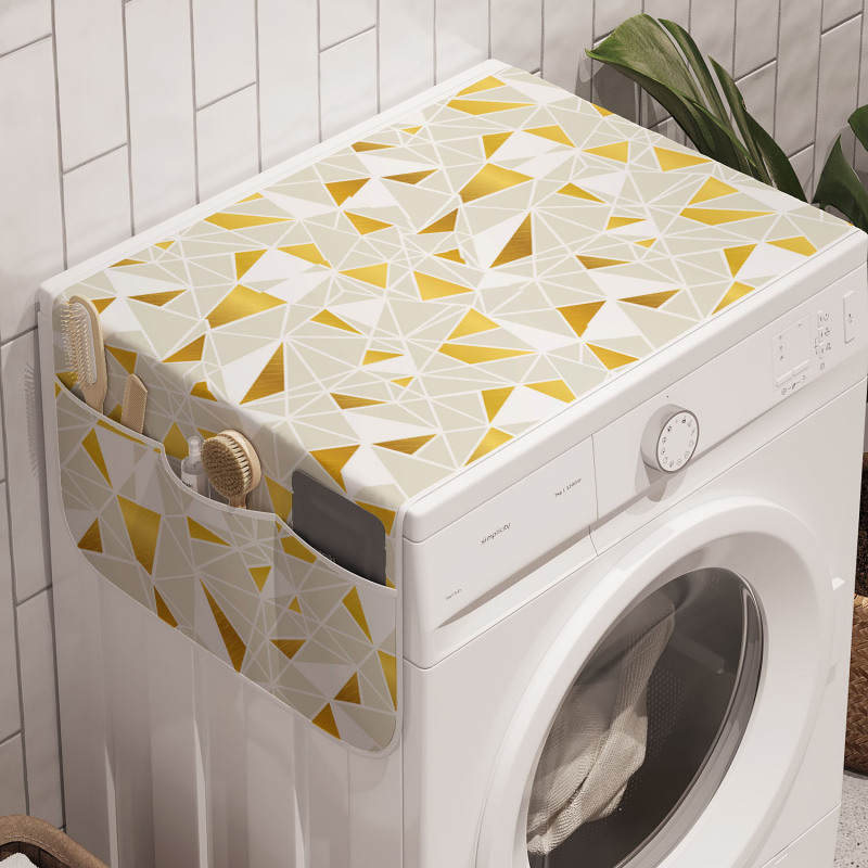 Modern Çamaşır Makinesi Düzenleyici Geometrik Mozaik Görünümlü Sanatsal Formlar