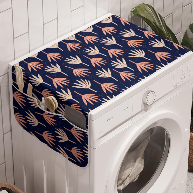 Benekli Çamaşır Makinesi Düzenleyici Grafik Tasarım Egzotik Tropik Yaprak Deseni