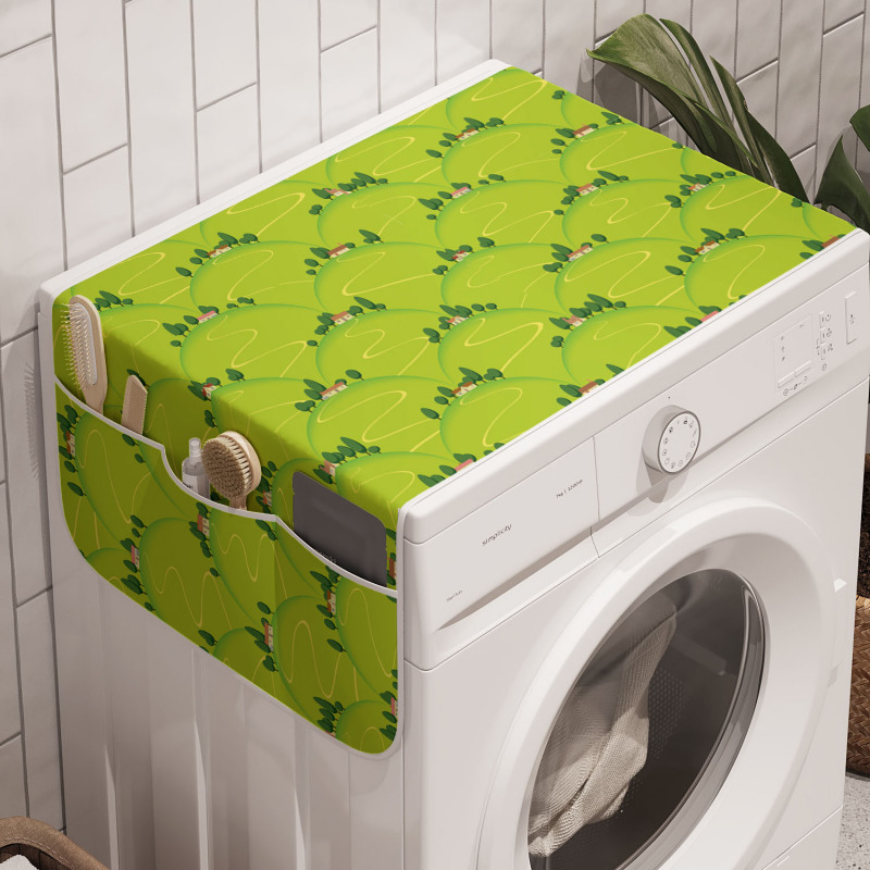 Doğa Çamaşır Makinesi Düzenleyici Tepeciklerin Üstündeki Minik Ev Manzarası