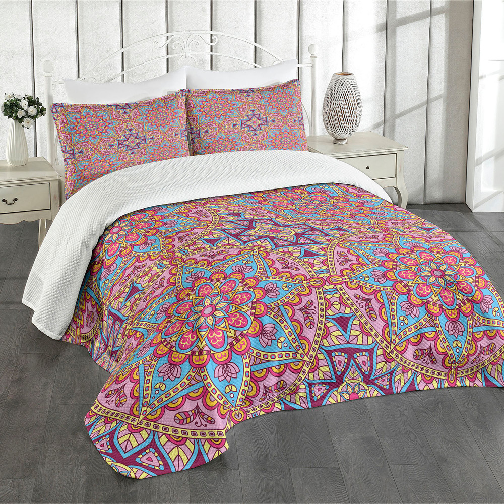 lila Mandala Tagesdecke Set Hippie