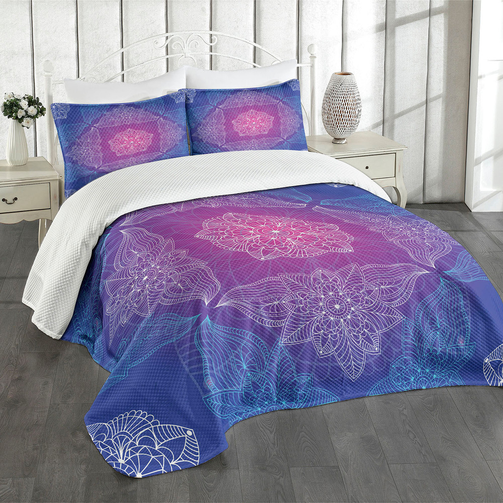 lila Mandala Tagesdecke Set Groovy Motiv