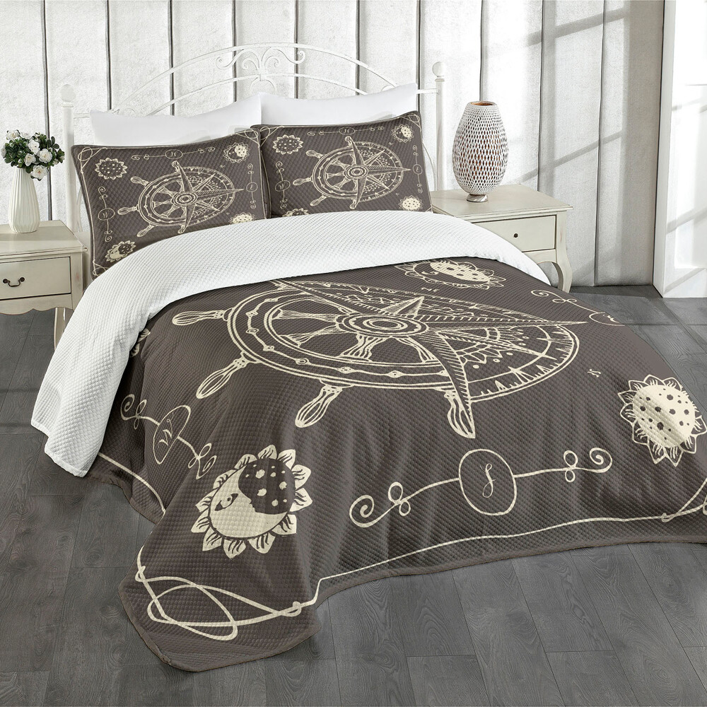 Nautisch Tagesdecke Set Maritime Themed Compass - Bild 2 von 12