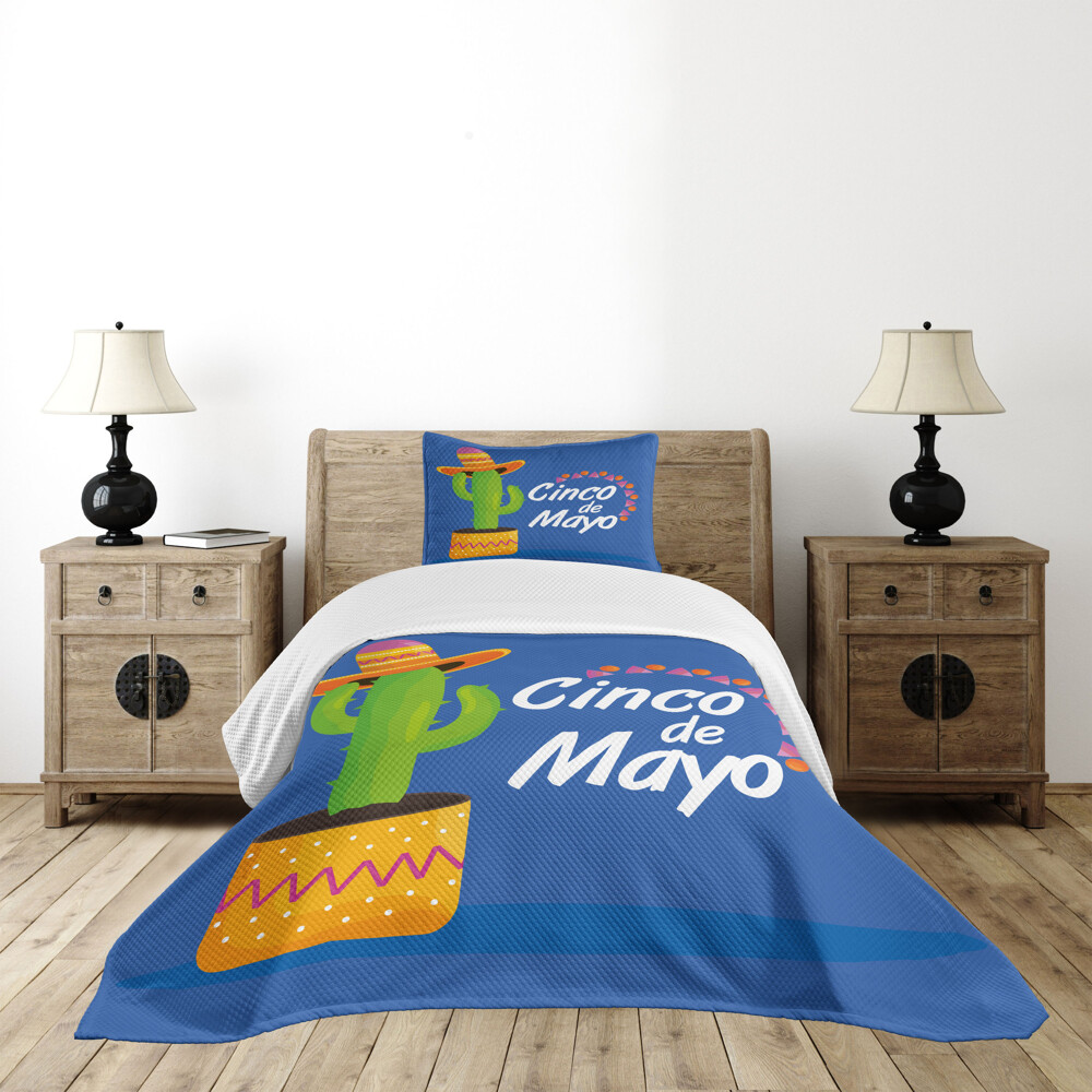 Cinco de Mayo Tagesdecke Set Kaktus-Hut im Topf