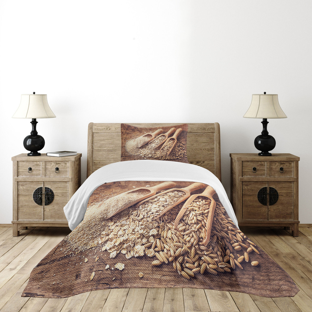 Haferflocken Tagesdecke Set Haferflocken Samen und Kleie