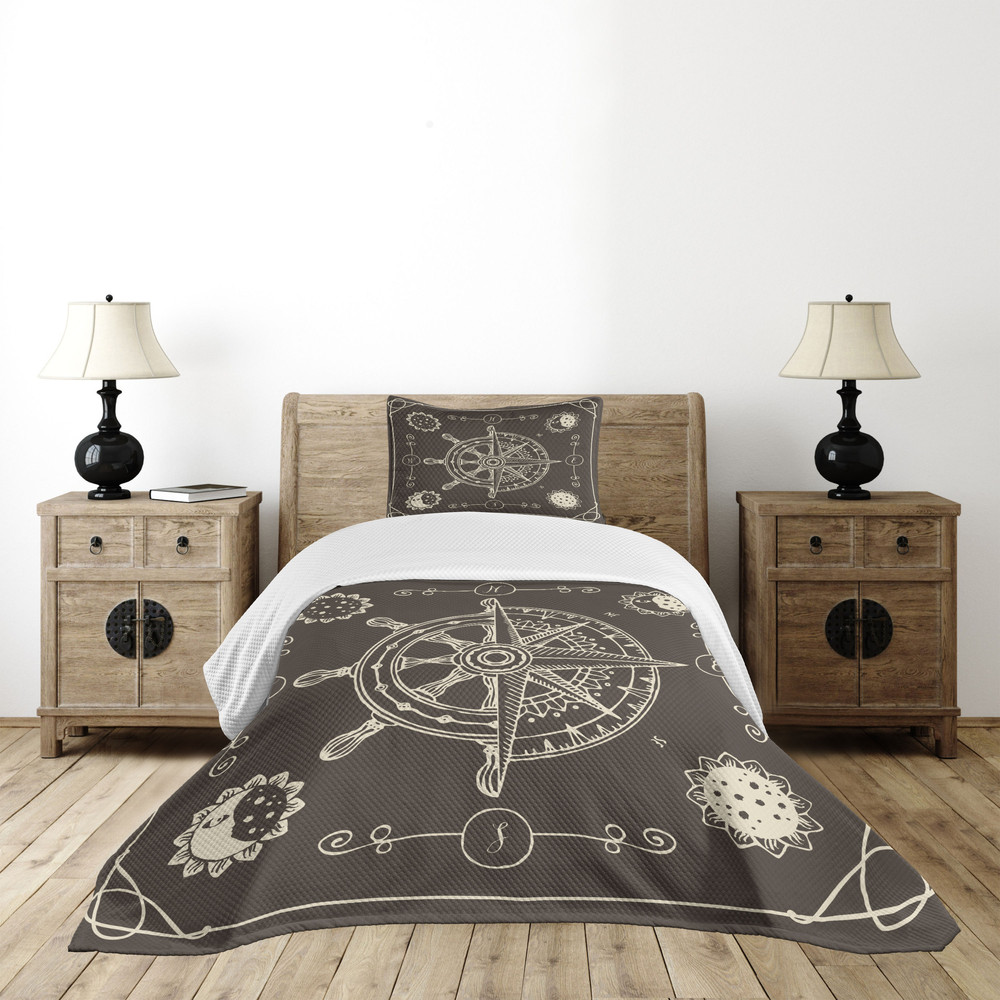 Nautisch Tagesdecke Set Maritime Themed Compass - Bild 8 von 12