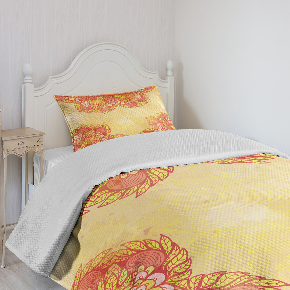Mandala Tagesdecke Set Patchwork-Blume Blätter
