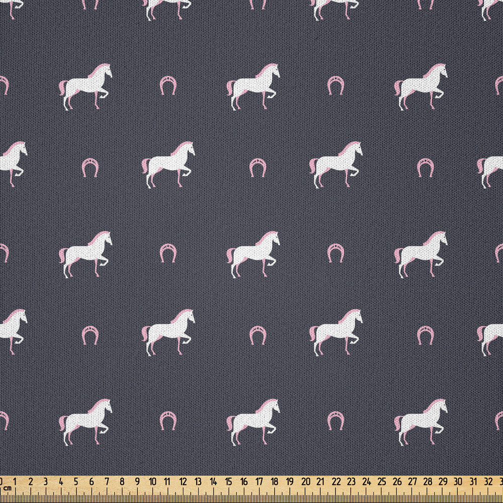 Horses Fabric by Yard Microfiber Wild Mustang Pattern