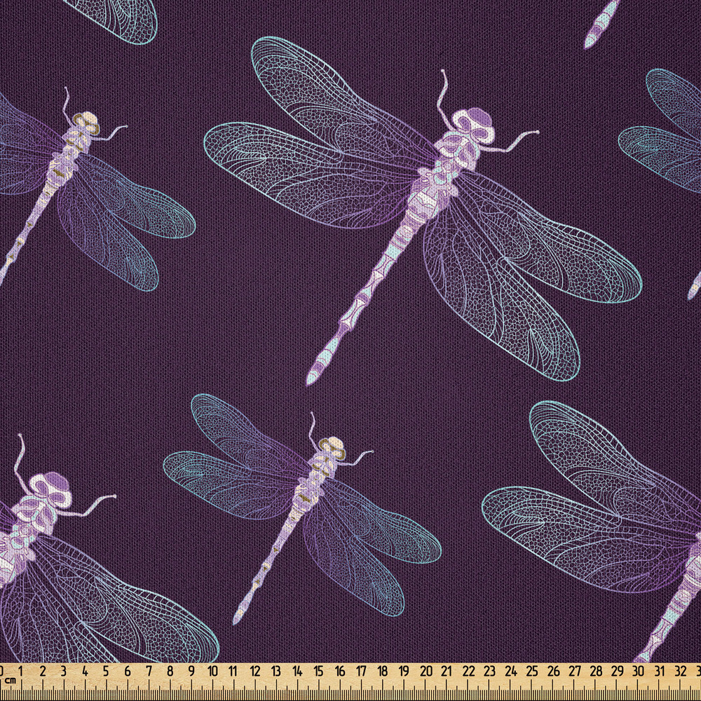 Dragonfly Fabric by Yard Microfiber Ornate Wings