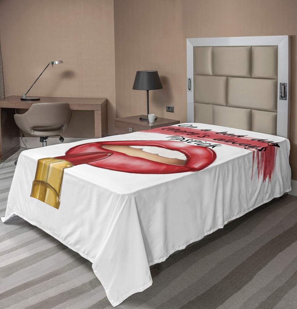 Fashion flat bed sheet Bad Day Make up Words Art