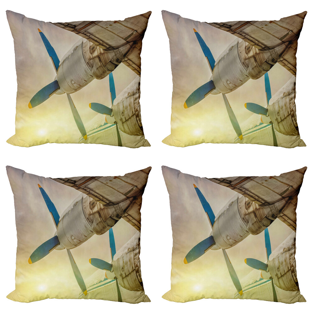 Vintage Airplane Throw Pillow Covers Pack of Old Aircraft UK