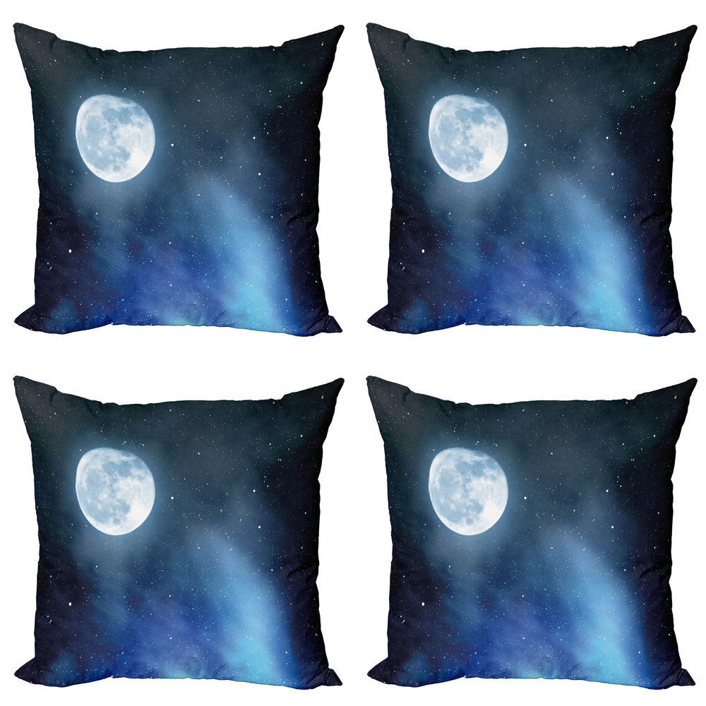 Moon Throw Pillow Covers Pack of Starry Night Sky Full Moon