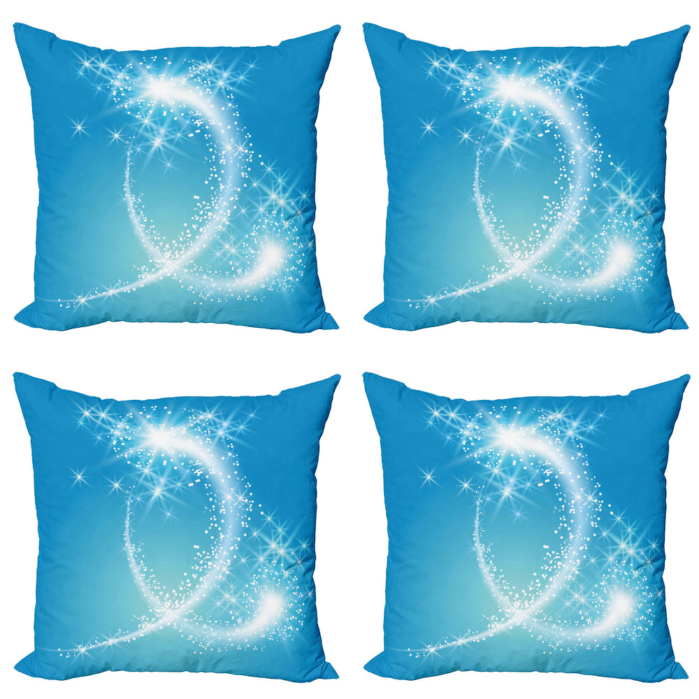 Magic Throw Pillow Covers Pack of Swirling Stars with Tail Art