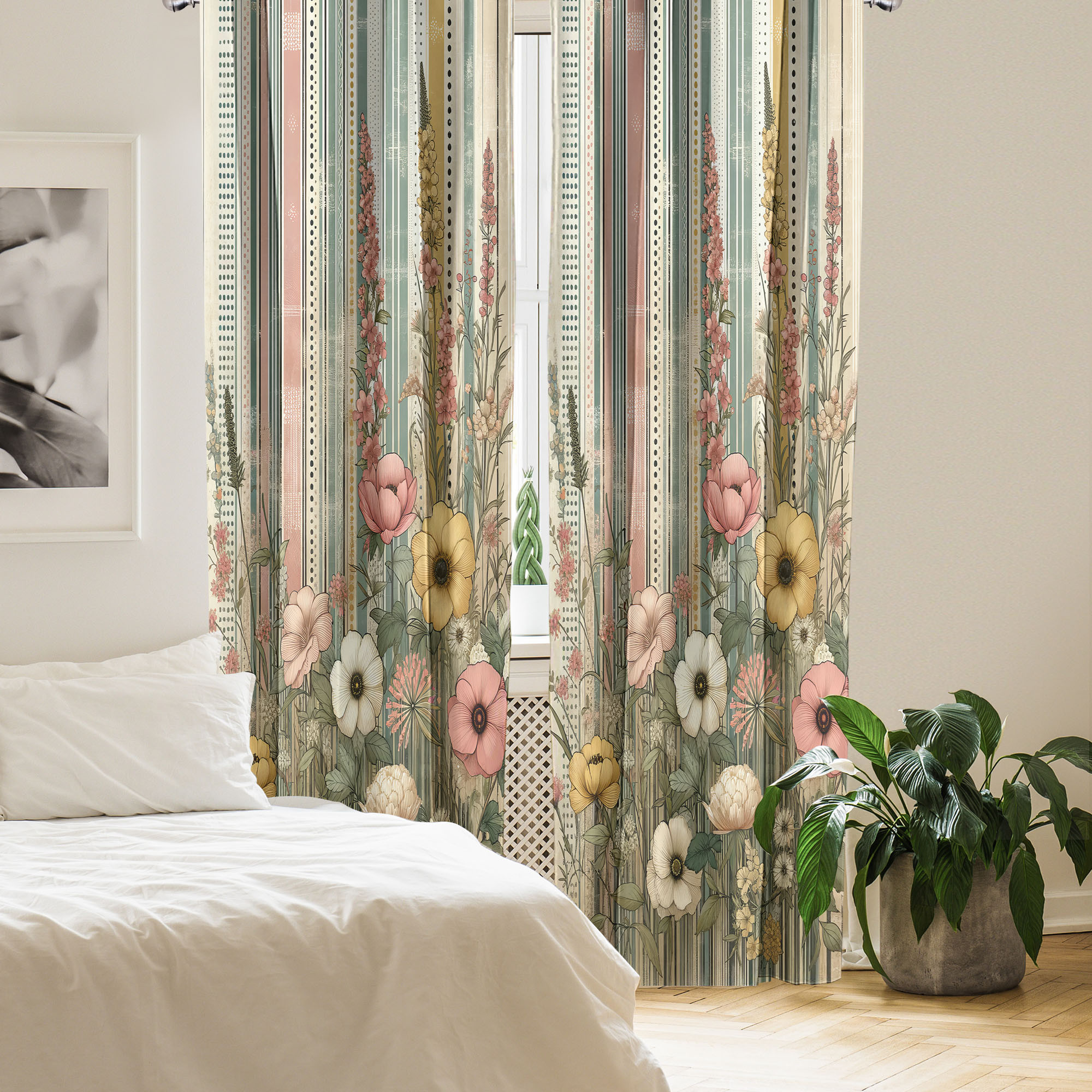 Ambesonne Paisley Curtains Window Treatments 2 Panel Set for Living Room Bedroom - 第 9/37 張圖片