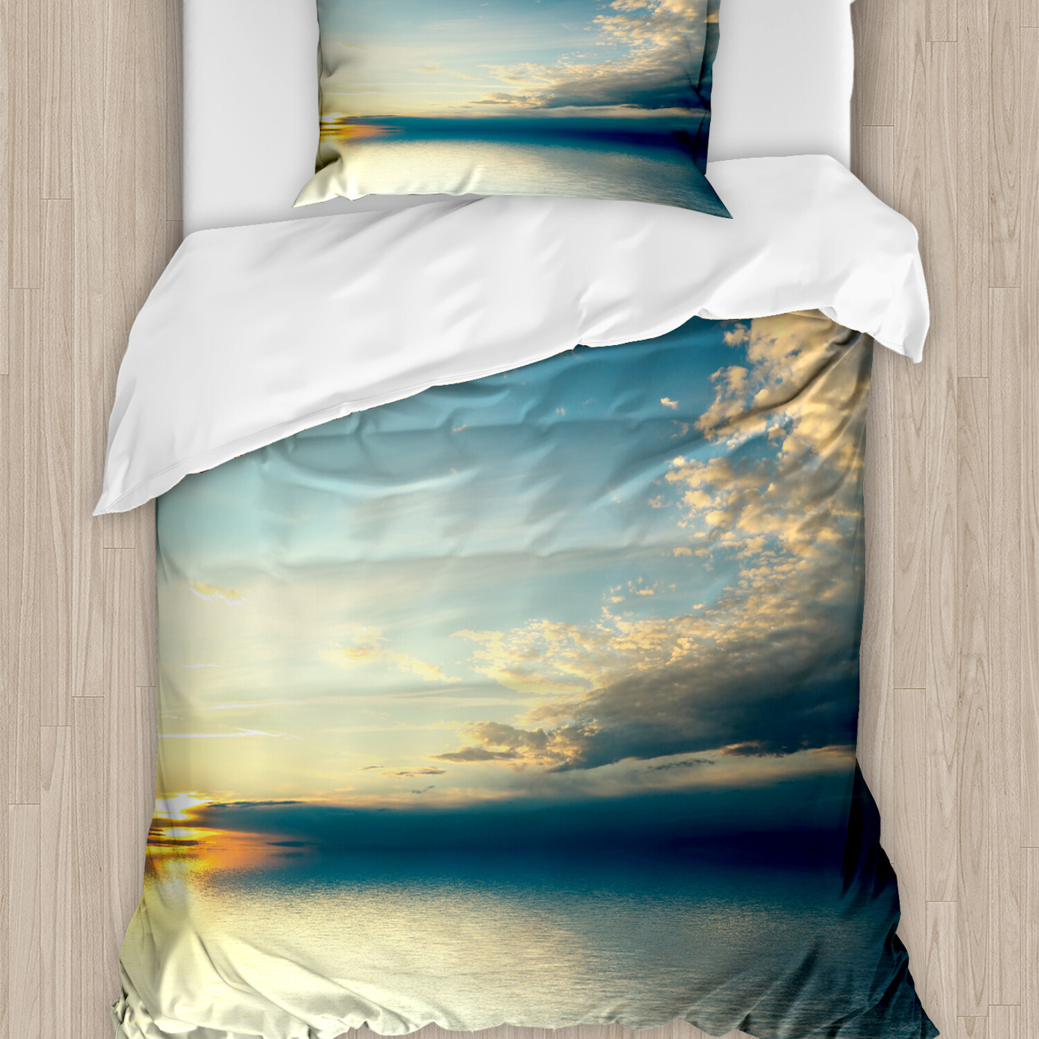 Sommer Bettwäsche Set Küstenwolken-Landschaft