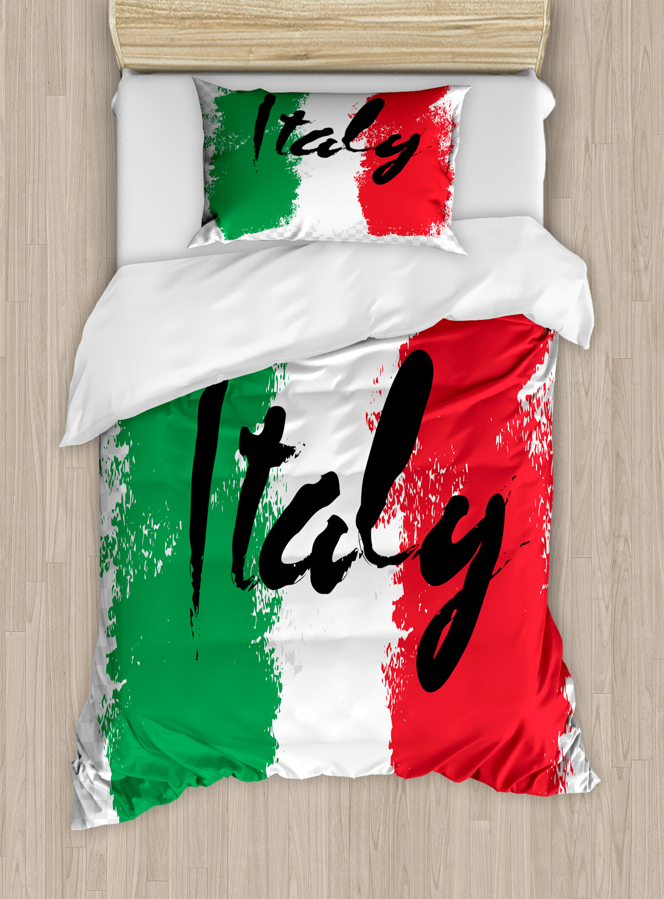 Bettwäsche-Set „Watercolor“ Aus Italien – 100% Baumwolle, Doppelbett-Größe Mit Digitaldruck