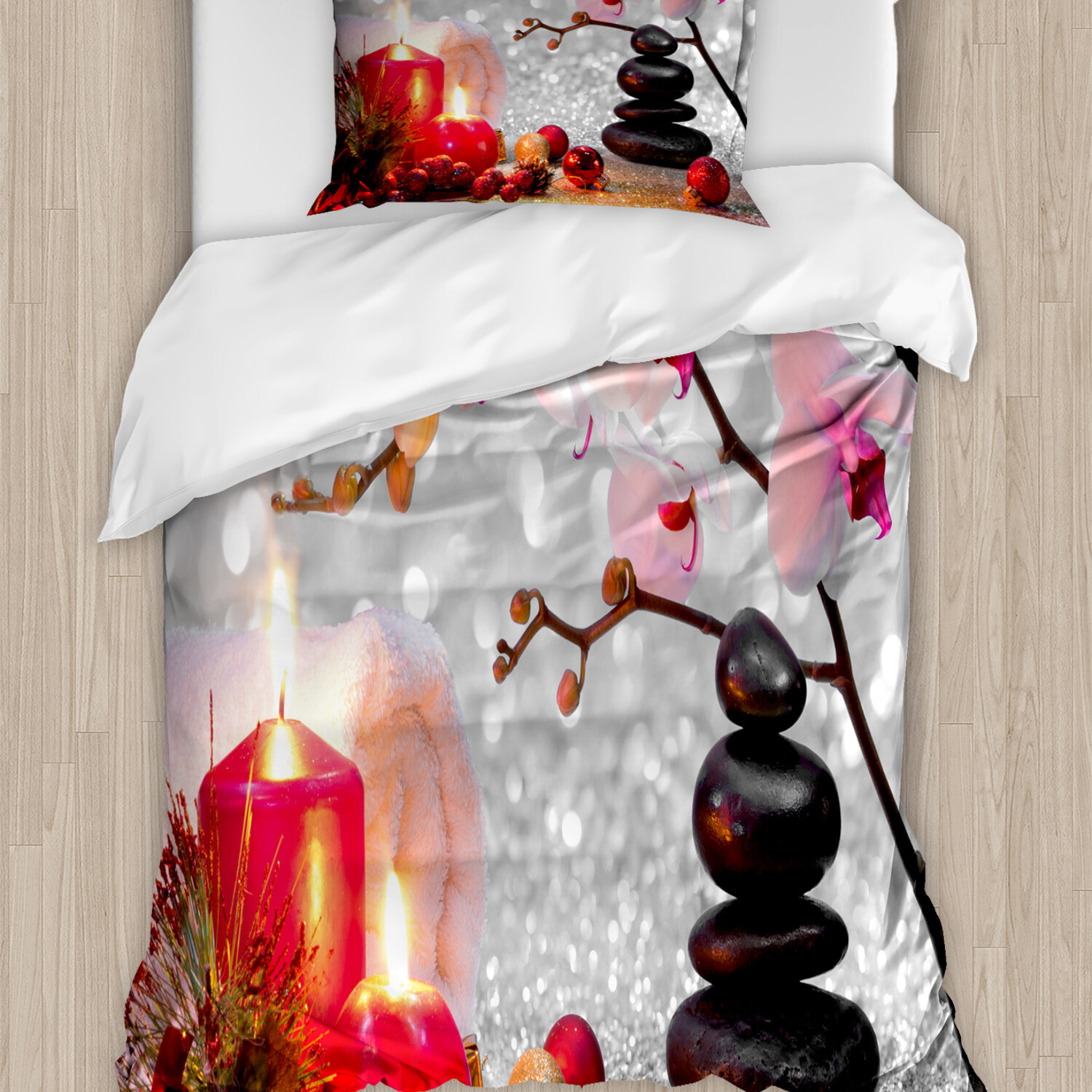 couchtisch weiss rund Runder LAVO 50 cm mit weißem Product:Framed Print - Slimwoods Black/Silver