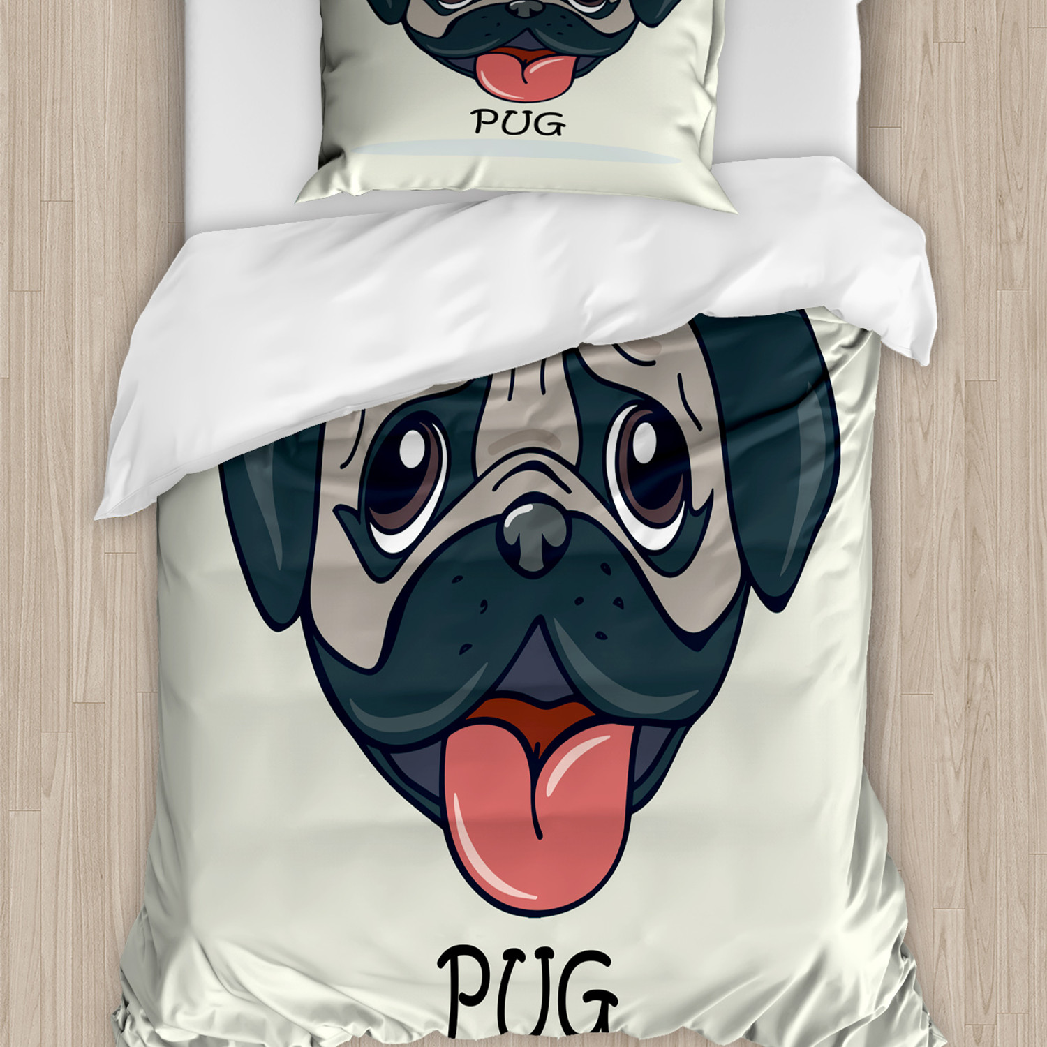 Mops Bettwäsche Set Karikatur-Mops-Karikatur - Bild 2 von 7