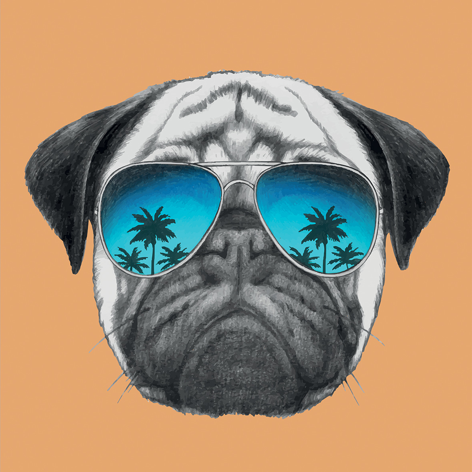 Mops Bettwäsche Set Hund und stilvolle Sonnenbrille - Bild 3 von 7