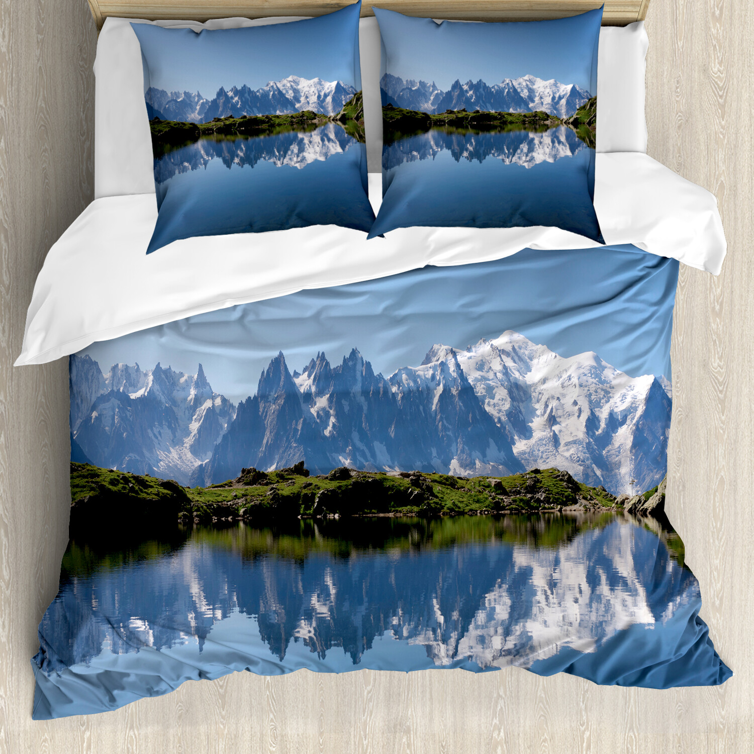 See Bettwäsche Set Mont Blanc-Alpen Frankreich Weicher Microfaserstoff