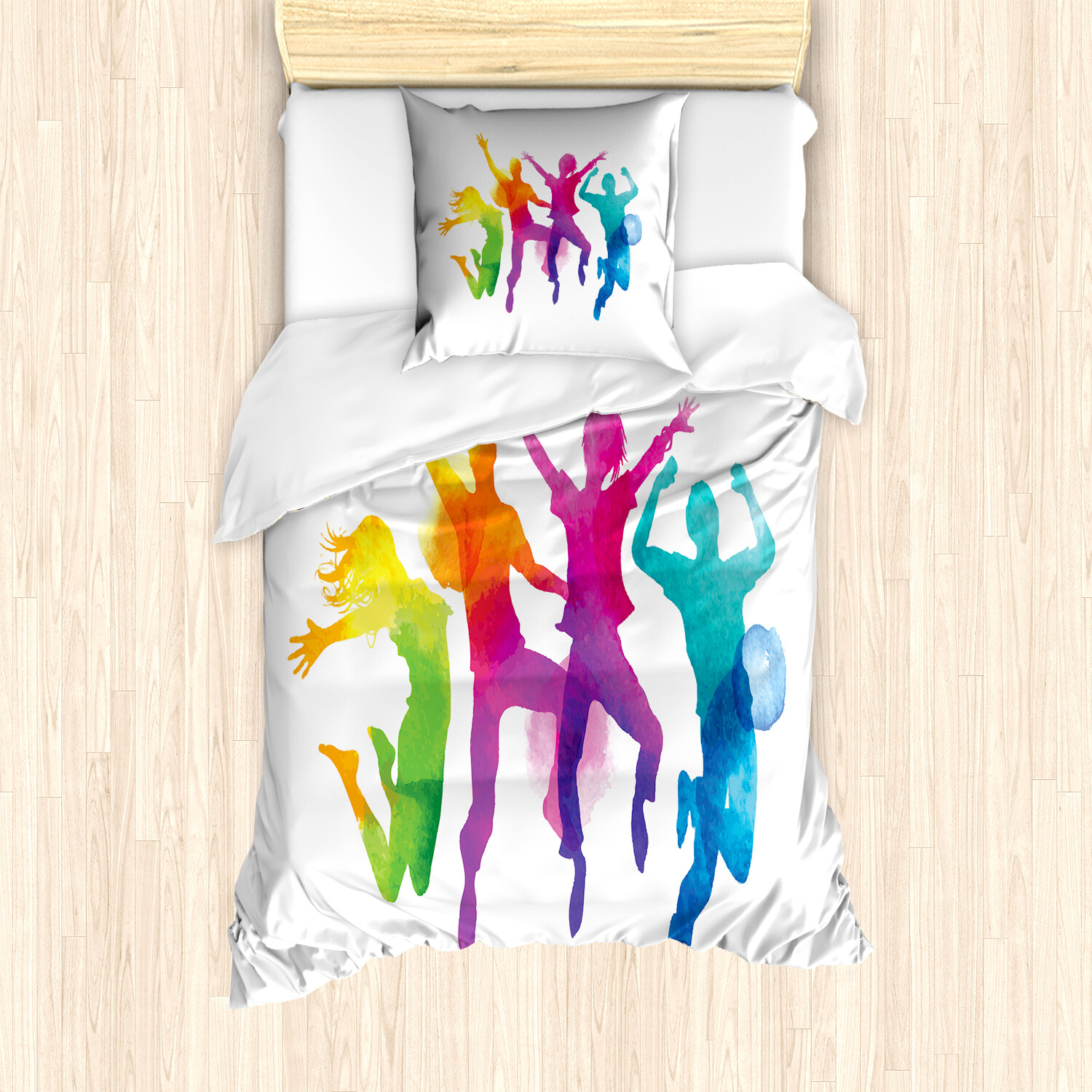 Jugend Bettwäsche Set Regenbogen farbige Teenager Weicher Microfaserstoff