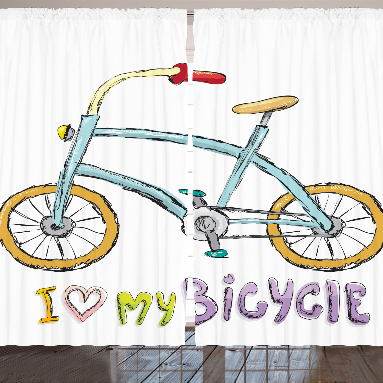 Fahrrad Rustikale Gardine Fahrrad Kinder Liebe Worte