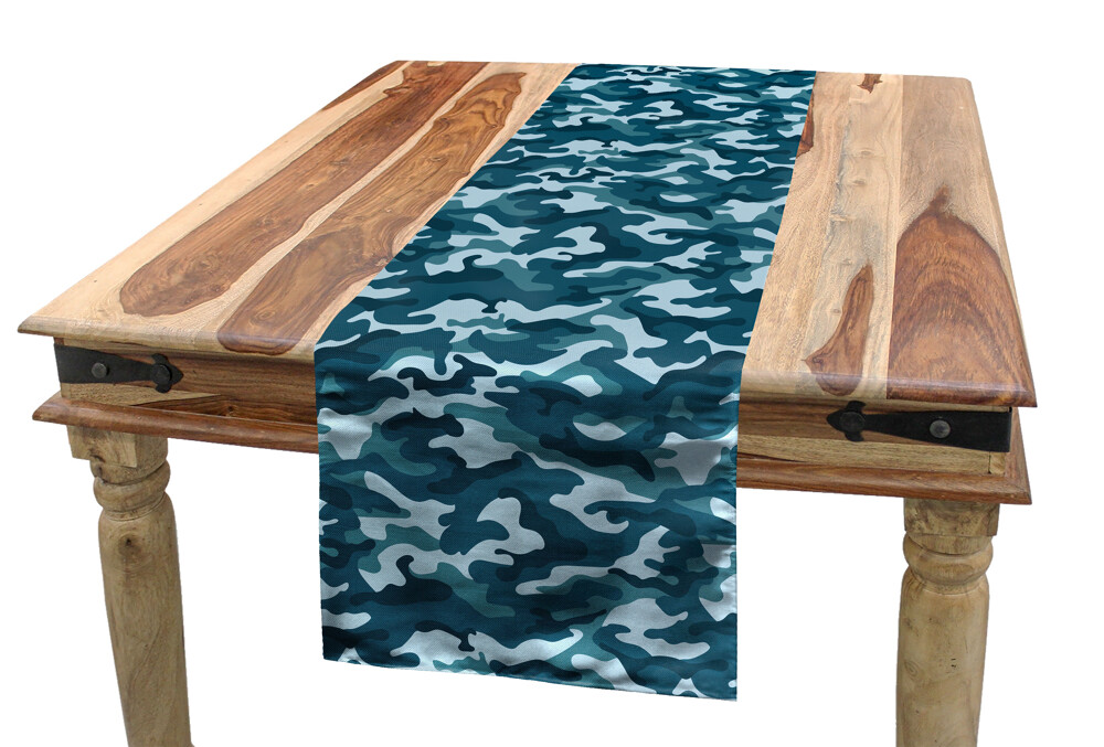 Blue Table runner Camouflage Oceanic Colors