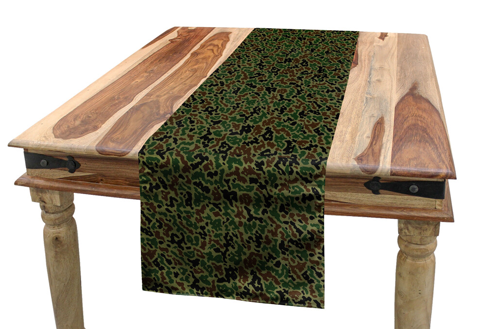 Camouflage Table runner Green Forest Motif