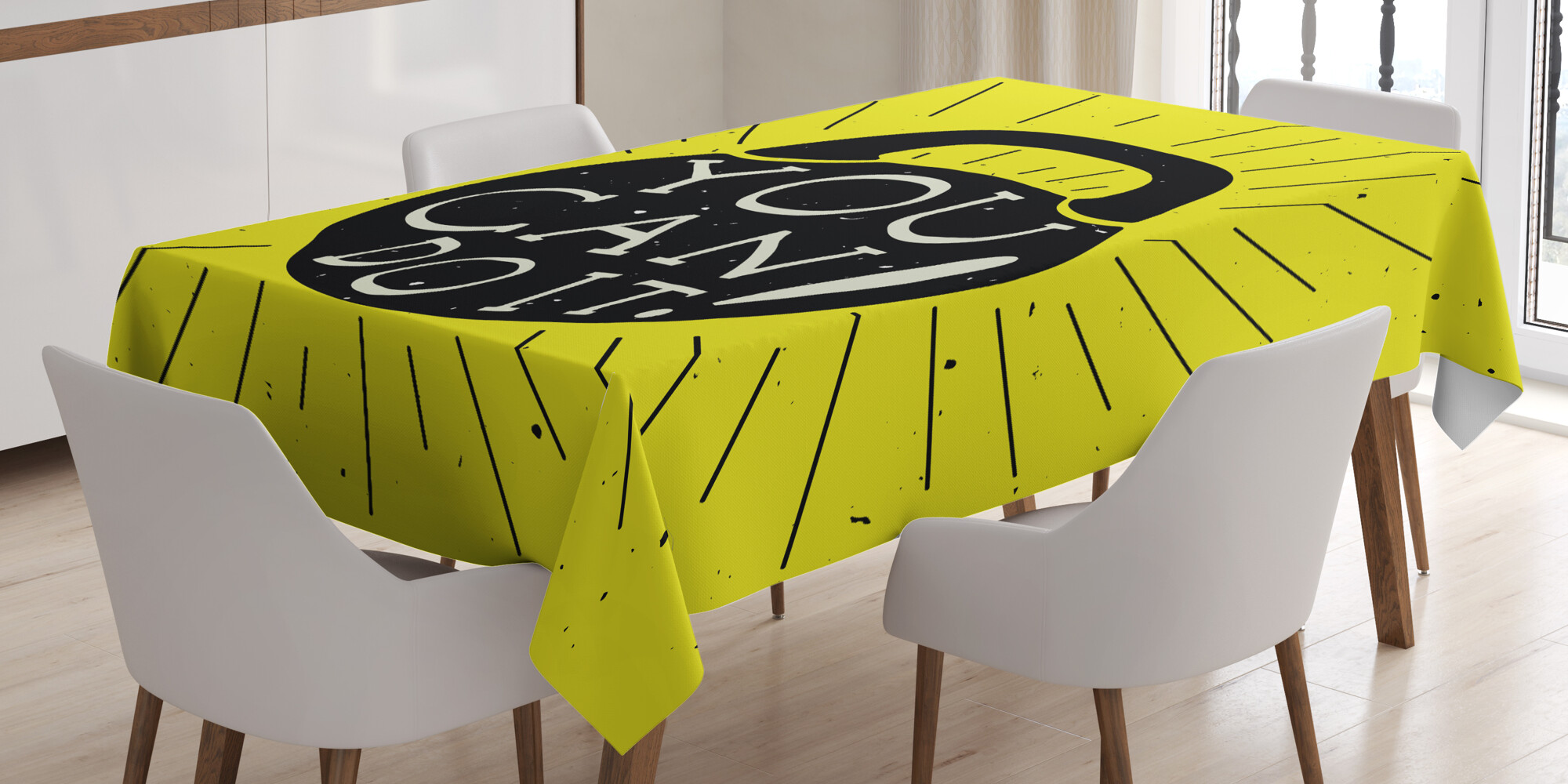 Fitness Tischdecke Gewicht Kettle Text